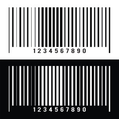 Realistic barcode label template. Product identification code vector icon. Datum scan technology isolated illustration in eps 10.