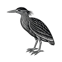 Striated Heron Silhouette Vector Design