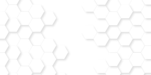 Vector abstract hexagonal futuristic geometric backdrop White 3d embossed creative hexagon, honeycomb white hexagon concept design abstract technology background, or wallpaper.