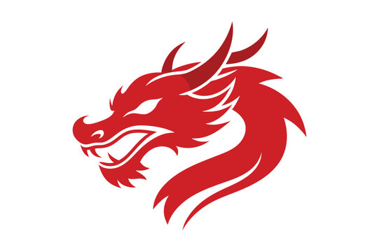  Chinese dragon head vector art illustration