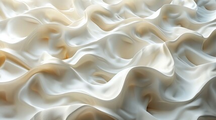 Fototapeta premium Soft, Creamy Textures of Flowing Fabric With Gentle Waves Under Bright Natural Light
