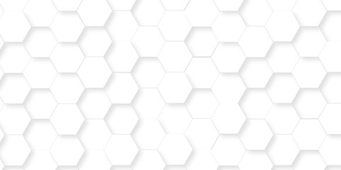 Vector abstract hexagonal futuristic geometric backdrop White 3d embossed creative hexagon, honeycomb white hexagon concept design abstract technology background, or wallpaper.