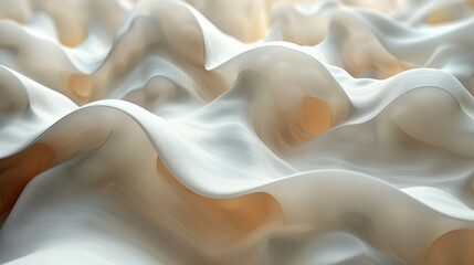 Obraz premium Soft Abstract Waves of Cream and Beige Textures Flowing Together in Natural Light