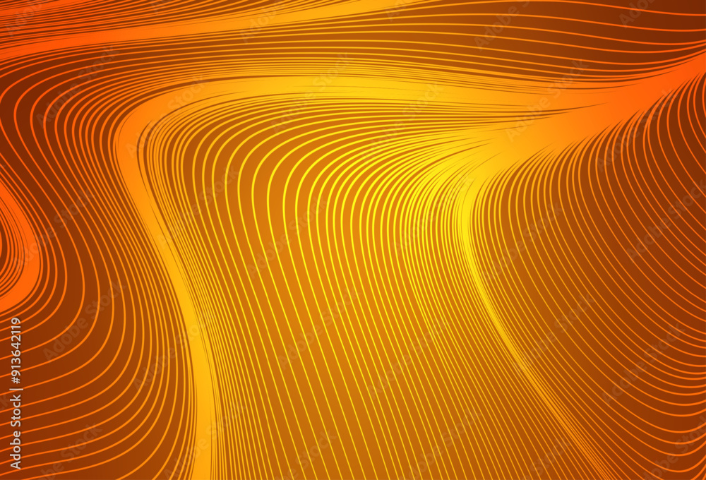 Sticker light orange vector background with stright stripes.