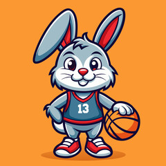 Fototapeta premium rabbit basketball cartoon character