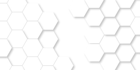 Vector abstract hexagonal futuristic geometric backdrop White 3d embossed creative hexagon, honeycomb white hexagon concept design abstract technology background, or wallpaper.
