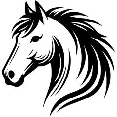 Horse head sketch silhouette