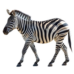 Obraz premium A Zebra isolated on a transparent background for web, banner, wallpaper