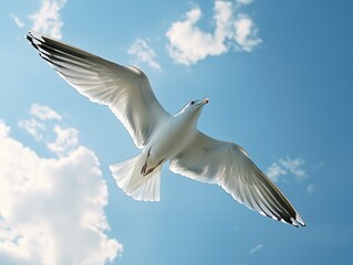 Fototapeta premium Seagull soaring in sky