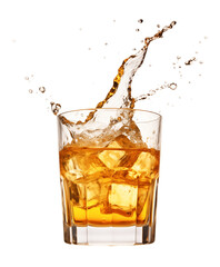 Cold Beer Splash Isolated on Transparent Background
