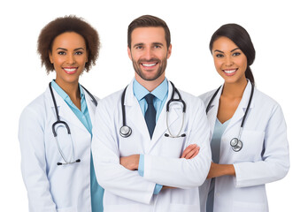 Fototapeta premium Doctor Team Isolated on Transparent Background 