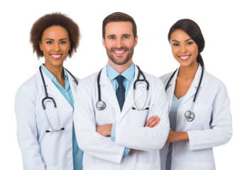 Doctor Team Isolated on Transparent Background
