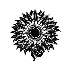 Sunflower Silhouette Vector Design