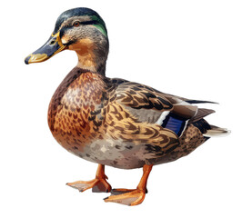 A duck isolated on a transparent background for web, banner, wallpaper