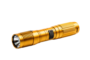 Discovering Hidden Paths With A Bright, Golden Flashlight Under The Starry Night Sky on Transparent PNG Background.