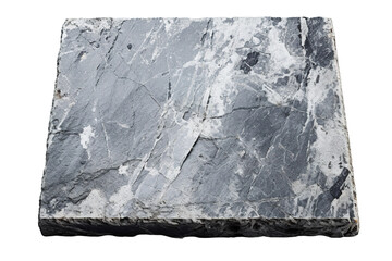 Unique Textured Grey Stone Rectangular Slab Perfect for Artistic Home Decor Projects on Transparent PNG Background.