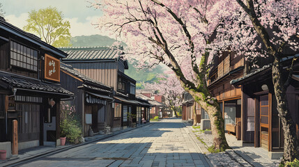 Fototapeta premium Old Town Street Scene