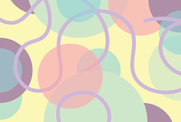 Abstract line and Circle wallpaper. Abstract vector. Simplicity. Backdrop. Gift wrap. Postcard. Graphic design. Multicolour. Fabric.Decorative. Pastel colour tone. Wave pattern. Ornament. Dynamic. 