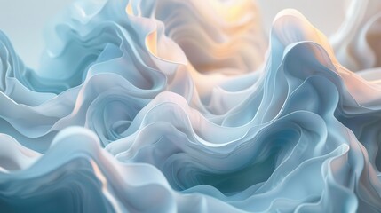 Obraz premium Organic 3D forms with fluid motion, Abstract3Dbackground, natural and flowing