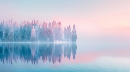 Obraz premium Brocken spectre over a serene misty pond, tranquil and mesmerizing, natures optical artistry