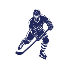 Obraz premium Hockey player silhouettes Clip art isolated vector illustration on white background