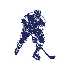 Fototapeta premium Hockey player silhouettes Clip art isolated vector illustration on white background
