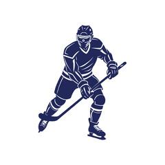 Obraz premium Hockey player silhouettes Clip art isolated vector illustration on white background
