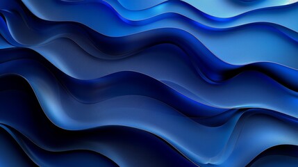 Obraz premium Undulating Blue Waves With Smooth Curves and Textures Creating a Serene Visual Experience