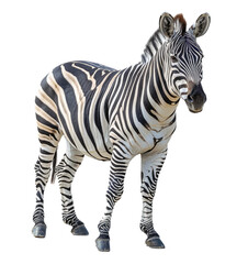 Obraz premium A Zebra isolated on a transparent background for web, banner, wallpaper