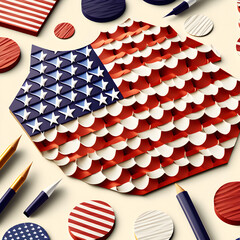 a picnic blanket spread out with red white