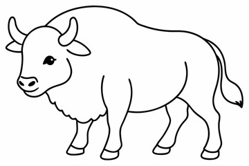 black and white illustration of a cow