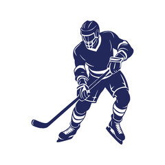 Hockey player silhouettes Clip art isolated vector illustration on white background