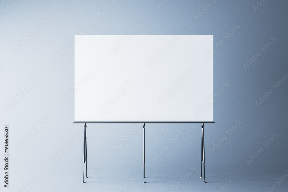 Leinwandbilder blank white mock up stand for placing images and texts. gray background. 3d rendering.