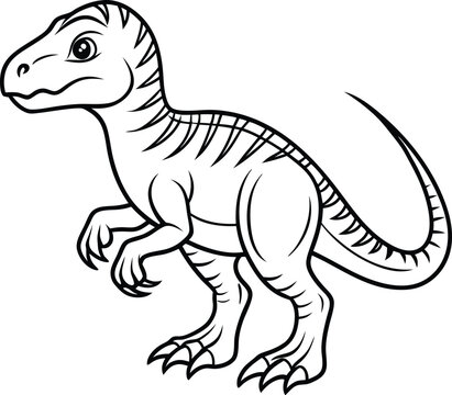 recommend clip art: hand drawn dinosaur line art black and white