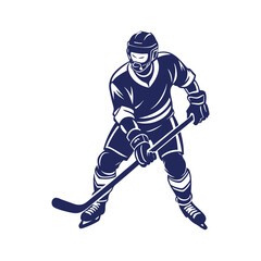 Hockey player silhouettes Clip art isolated vector illustration on white background