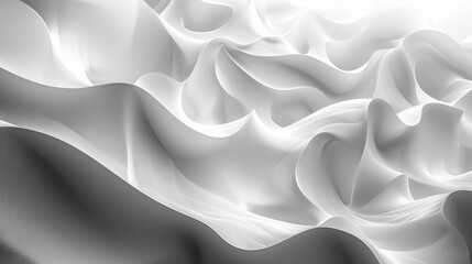 Obraz premium Elegant Flowing White Fabric With Soft Textures Against A Bright Background