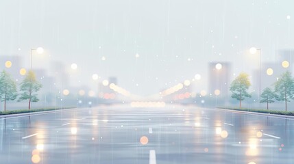 Obraz premium Urban landscape with drizzle on solid white background, single object