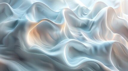 Fototapeta premium Soft, Flowing Fabric Waves Under Gentle Light in a Serene Setting