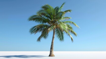 Obraz premium Single Palm Tree Under a Blue Sky