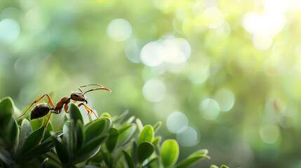 ant on leaves