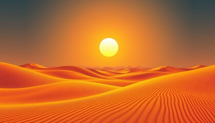 Obraz premium Golden Desert Dunes at Sunset.