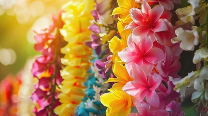 Fototapeta premium Floral Garland with Vibrant Colors