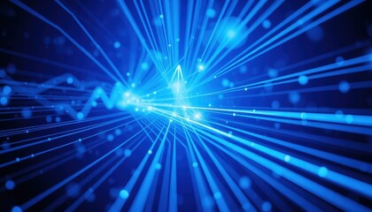 Abstract Blue Lines and Lights.