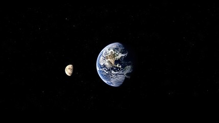 moon and earth
