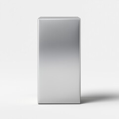 silver and metallized paper box mock up on white background