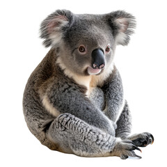 Fototapeta premium Cute koala isolated on a transparent background for web, banner, wallpaper