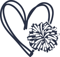Heart Pompom, Cheerleader, Cheerleading, Cheer Pom Poms