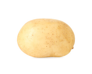 One young fresh potato isolated on white