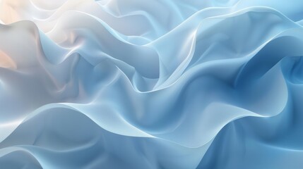 Obraz premium Flowing Fabric Textures in Soft Blue Tones Creating a Serene Atmosphere