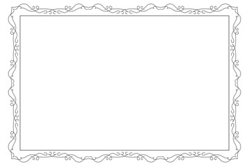 Classic swirl Decorative line ornate border, filigree rectangle Decorated frame for Victorian card, menu, wedding, certificate, document, Fancy Lines style landscape page borders design
